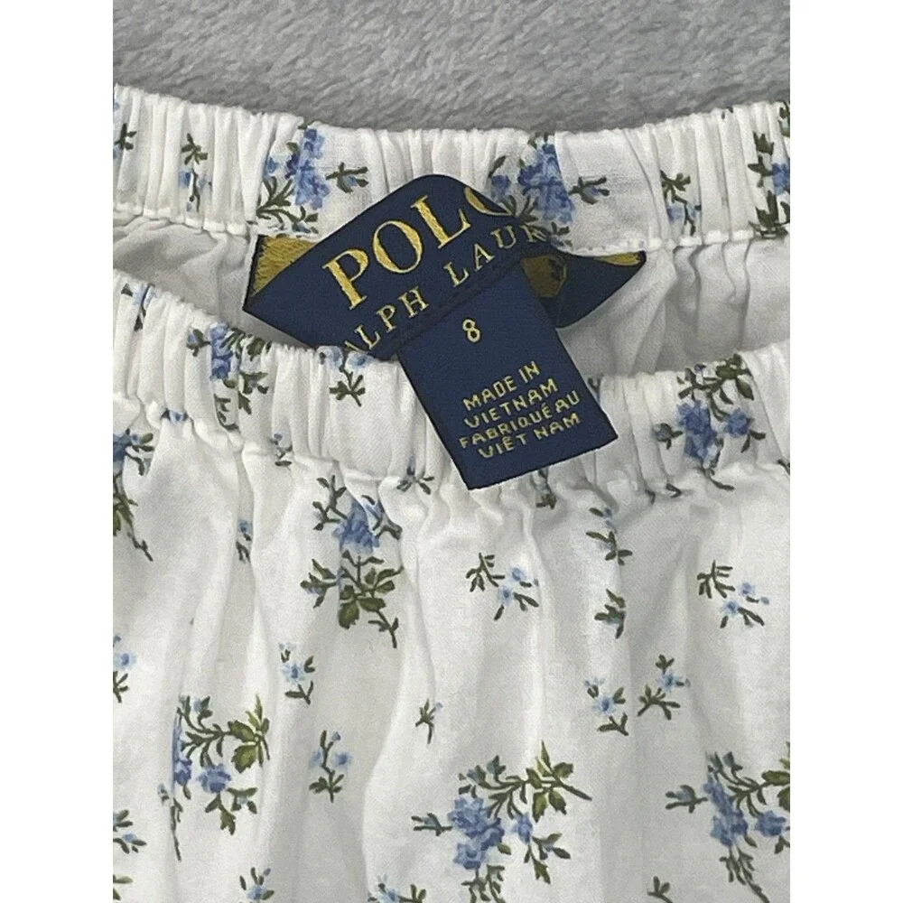 Polo Ralph Lauren Girls Sz: 8 White Floral Skirt & Top Set
